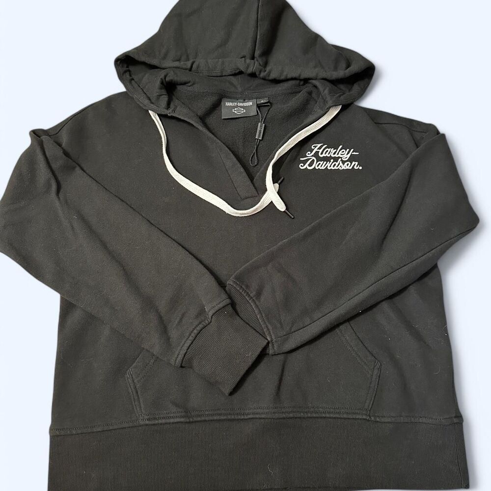 Harley Davidson Milwaukee Size M Biker Motorcycle Hoodie V-Neck Pullover